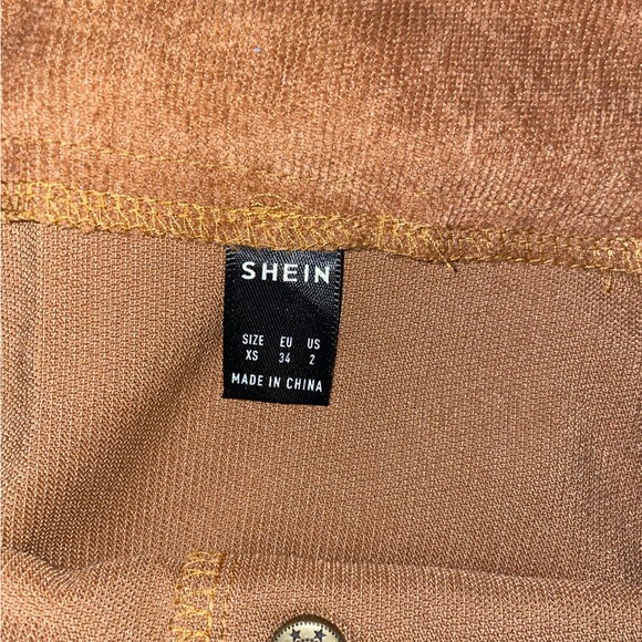 SHEIN Button Front Solid Cord Skirt - Picture 2 of 4